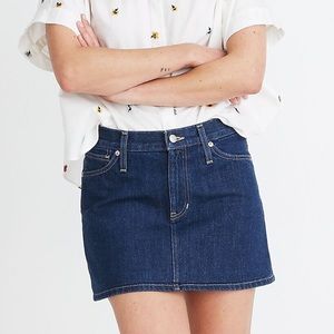 Madewell Rigid Denim Mini Skirt in Dupree Wash NWT